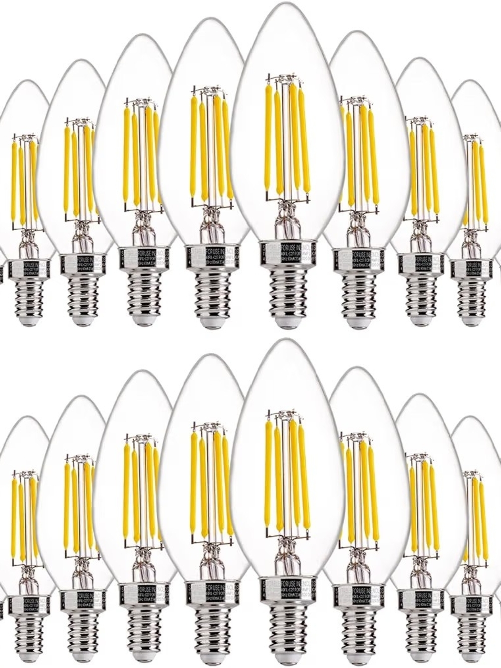 NEW Candelabra Dimmable Bulbs, 60W Equiv., E12 Base, 4000k Cool White, 24 Pack